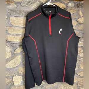 Cincinnati Bearcats Quarter Zip under armor Pullover Shirt Sz Large